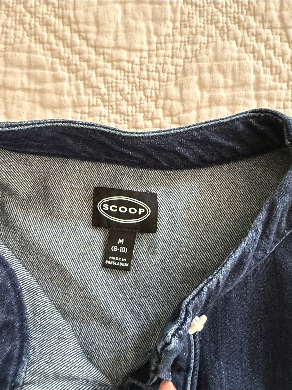 Scoop Denim Dark Blue Cropped Oversized Button-Down Size Medium NWOT - Picture 8 of 10